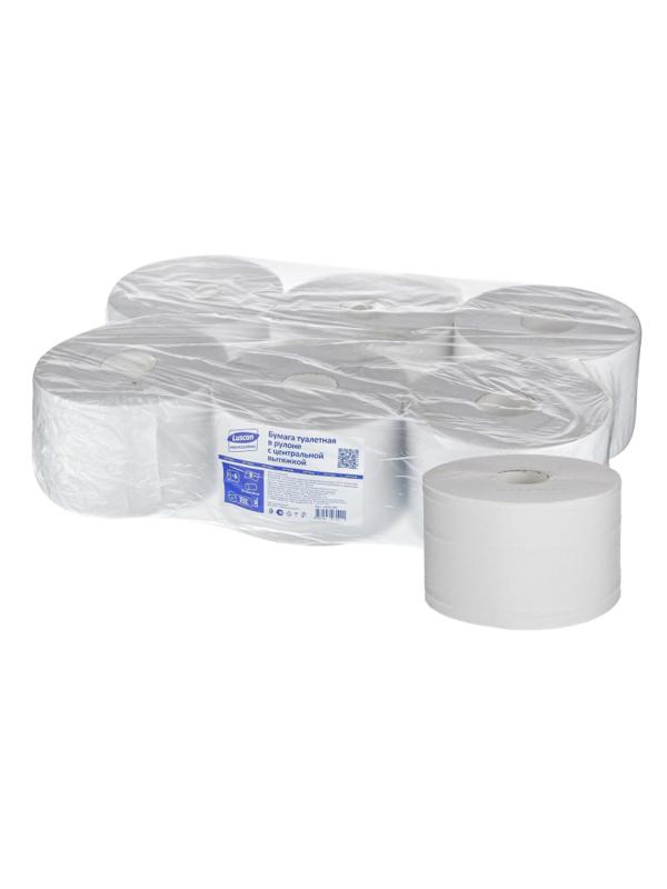 Бумага туалетная д/дисп Luscan Professional с ЦВ 2сл бел втор 215м 6 рул/уп
