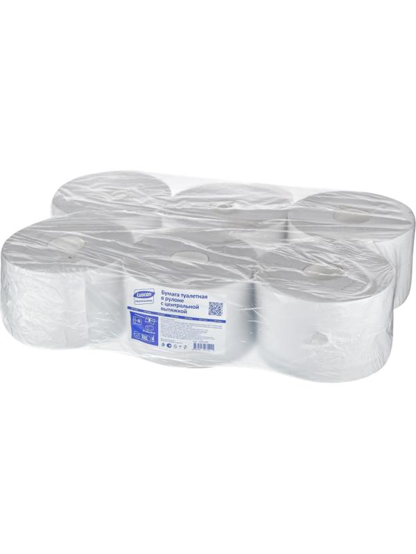 Бумага туалетная д/дисп Luscan Professional с ЦВ 2сл бел втор 215м 6 рул/уп