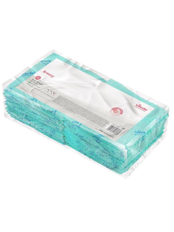 Салфетки хозяйственные Vileda Бризи 36х35см зеленые 25шт/уп 161619