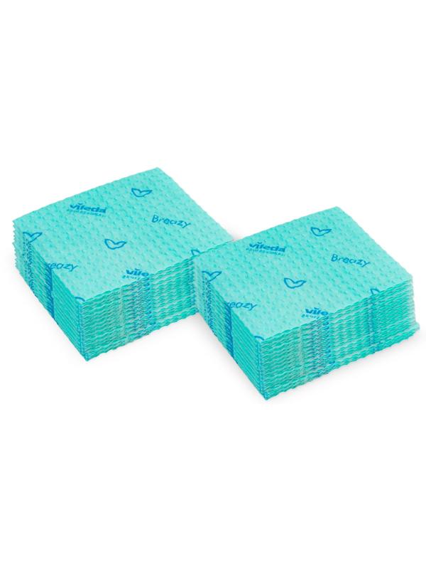 Салфетки хозяйственные Vileda Бризи 36х35см зеленые 25шт/уп 161619