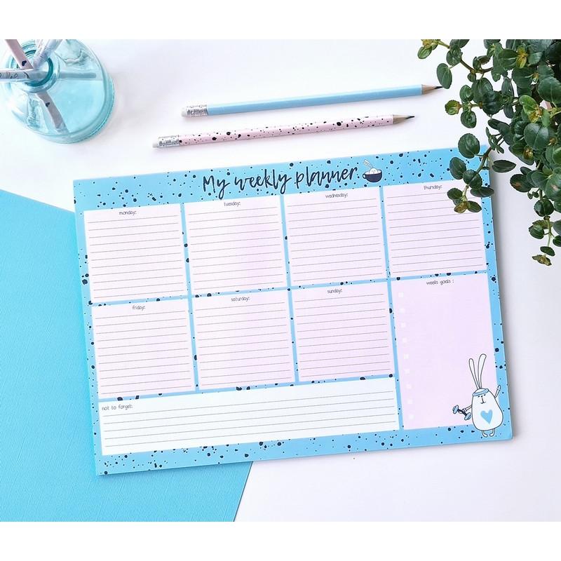 Расписание уроков планер BeSmart 28л склейка недат 297х210мм, Bunny N2024