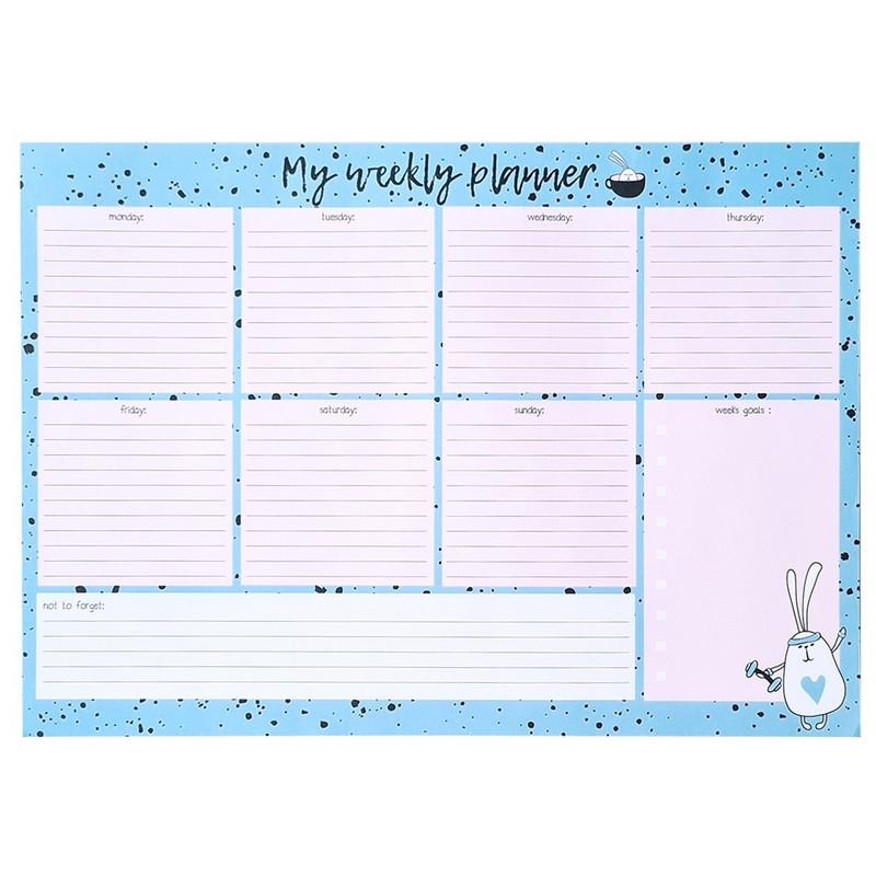 Расписание уроков планер BeSmart 28л склейка недат 297х210мм, Bunny N2024