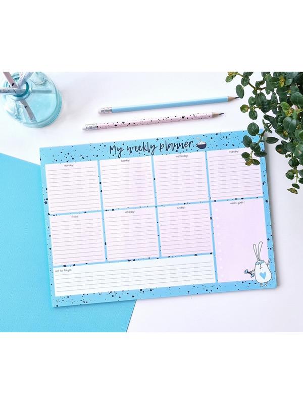 Расписание уроков планер BeSmart 28л склейка недат 297х210мм, Bunny N2024