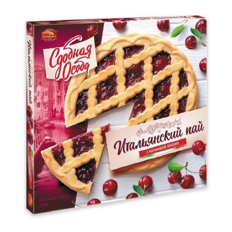 Пирог песочный с начинкой вишня, 400г