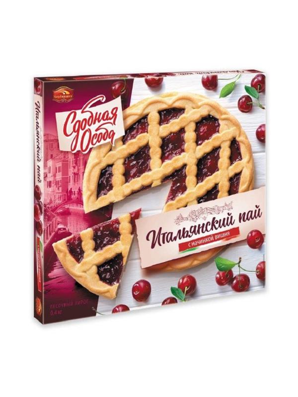 Пирог песочный с начинкой вишня, 400г