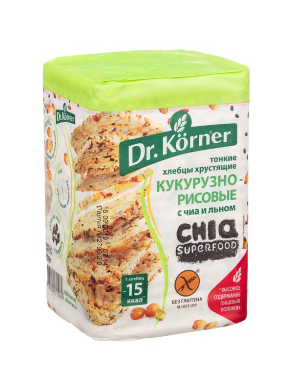 Хлебцы хрустящие Кукурузно-рисовые с чиа и льном Dr.Korner 100 гр