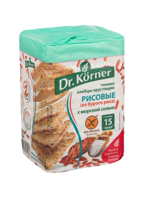Хлебцы хрустящие Рисовые с морской солью Dr.Korner 100 гр