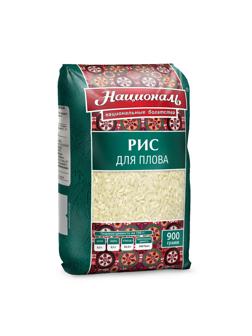 Рис крупа Националь среднезерн. для Плова цв.пленка, 900г