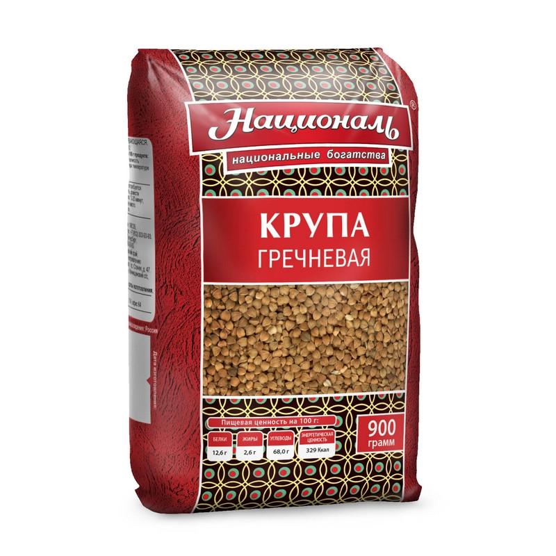 Гречка крупа Националь ядрица цв.пленка, 900г