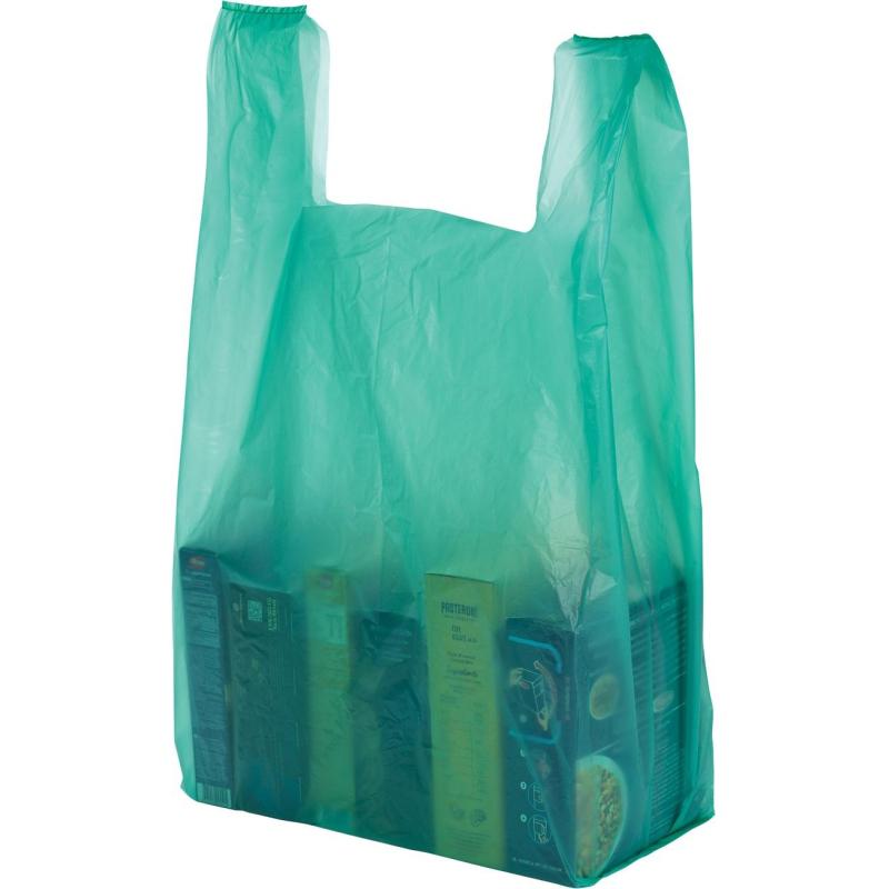 Пакет-майка  ПНД, 42+18x68см, зеленый, 35 мкм, 50 шт./уп