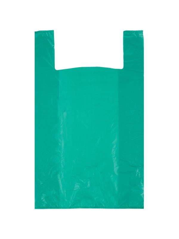 Пакет-майка  ПНД, 42+18x68см, зеленый, 35 мкм, 50 шт./уп