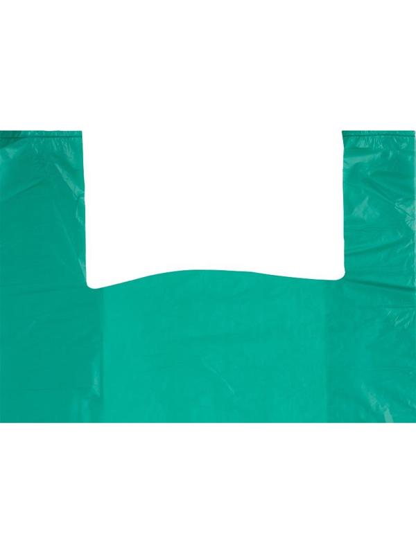 Пакет-майка  ПНД, 42+18x68см, зеленый, 35 мкм, 50 шт./уп