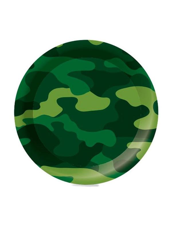 Набор тарелок бумажные ламинированная Милитари 23см 6шт/уп арт.6046101