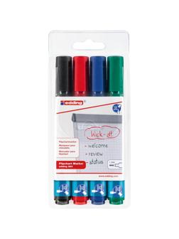 Набор маркеров для флипчартов EDDING 383, 1-5 мм, 4 цвета в ПВХ конверте
