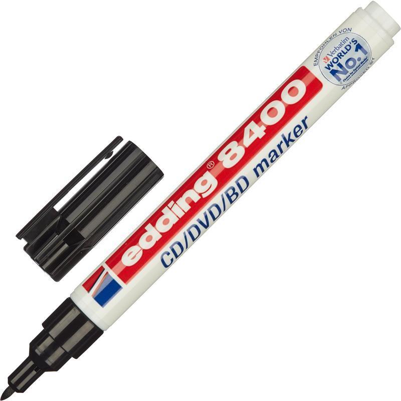 Набор маркеров для CD EDDING 8400/1 черный, 0,5-1 мм, кругл. нак, 2шт/блист