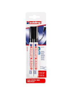 Набор маркеров для CD EDDING 8400/1 черный, 0,5-1 мм, кругл. нак, 2шт/блист