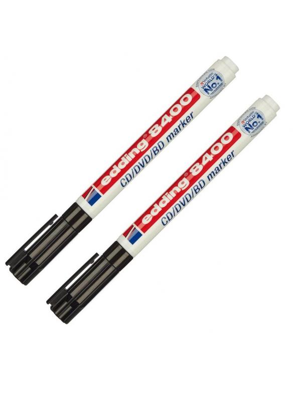 Набор маркеров для CD EDDING 8400/1 черный, 0,5-1 мм, кругл. нак, 2шт/блист