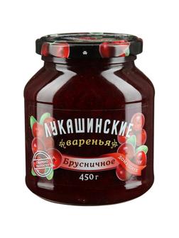Варенье Лукашинские брусничное, 450г