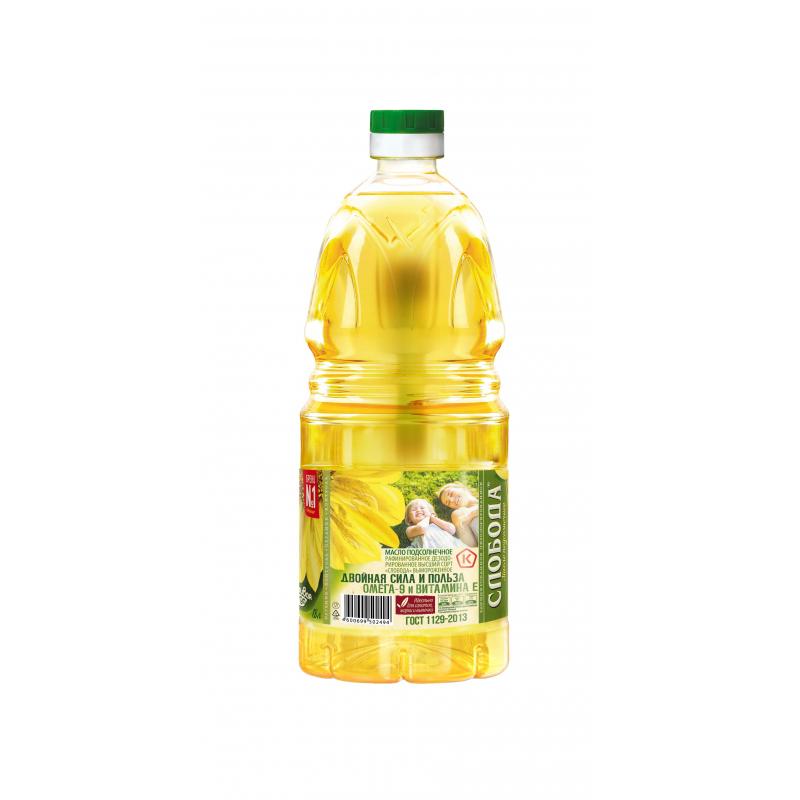 Масло Слобода подсолнечное раф., 1.8л