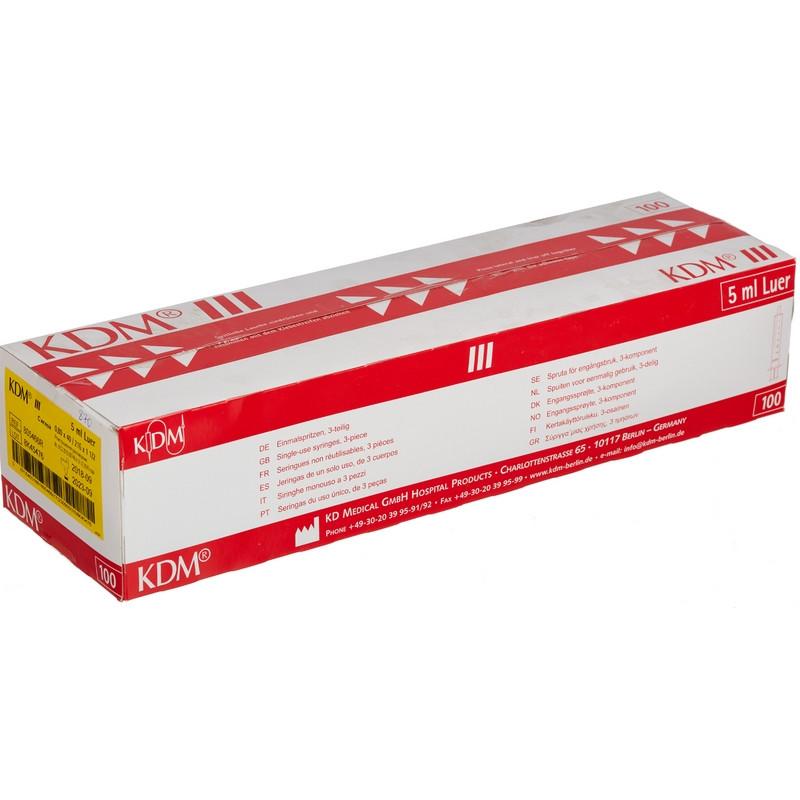 Шприц 3-комп. однораз. 5мл игла 21G (0,8x40) KD-Ject III 100шт/уп