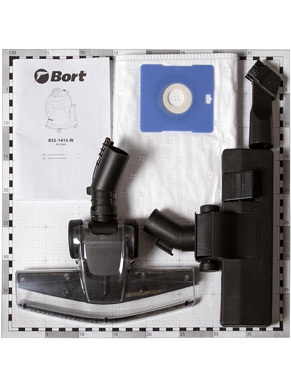 Пылесос строительный BORT BSS-1415-W, 1400 Вт, 15л (91272263)