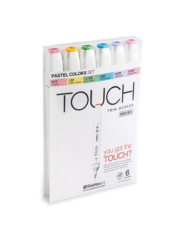 Набор маркеров TOUCH BRUSH 6цв. пастельные тона 1200616