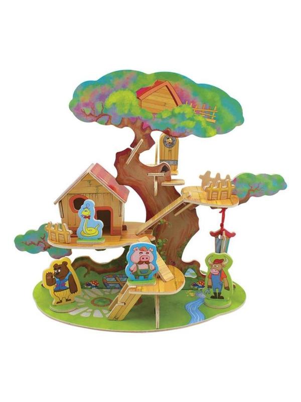 Сборная модель деревянная REZARK Серия Лесные домики Дом на дереве, FHS-004