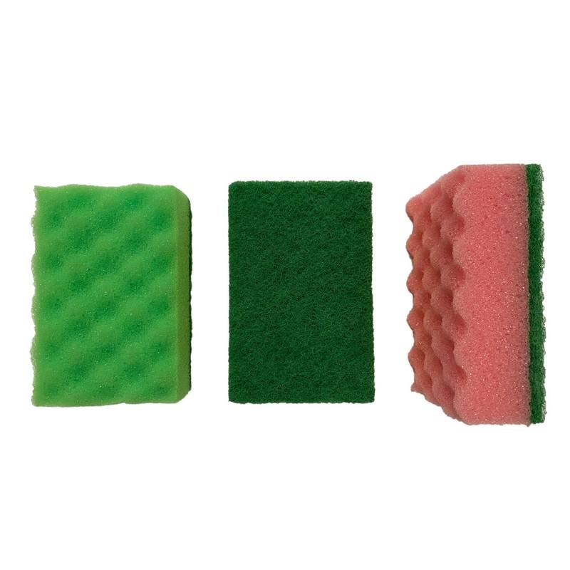 Губки для мытья посуды QUALITA BUBBLE EFFECT 100х66х37мм 5 шт/уп