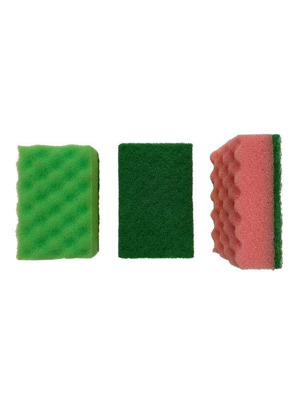 Губки для мытья посуды QUALITA BUBBLE EFFECT 100х66х37мм 5 шт/уп