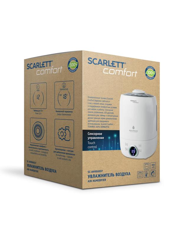 Увлажнитель ультразвуковой SCARLETT SC-AH986E07, 4.6л, 45м.кв., белый