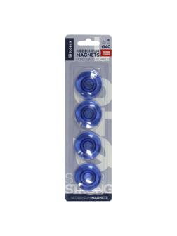 Магнитный держатель неодим.для стекл.досок Глобус МН40ПС 40мм 4 шт/блистер