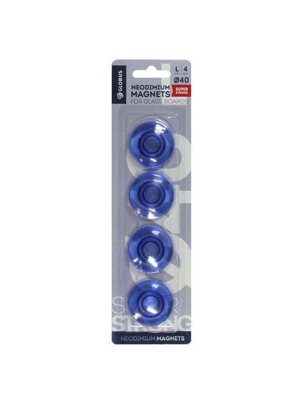 Магнитный держатель неодим.для стекл.досок Глобус МН40ПС 40мм 4 шт/блистер