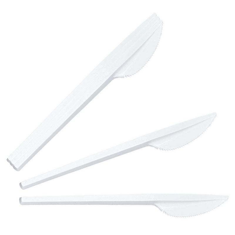 Нож одноразовый 165мм, белый, КОМУС ПС 100шт/уп