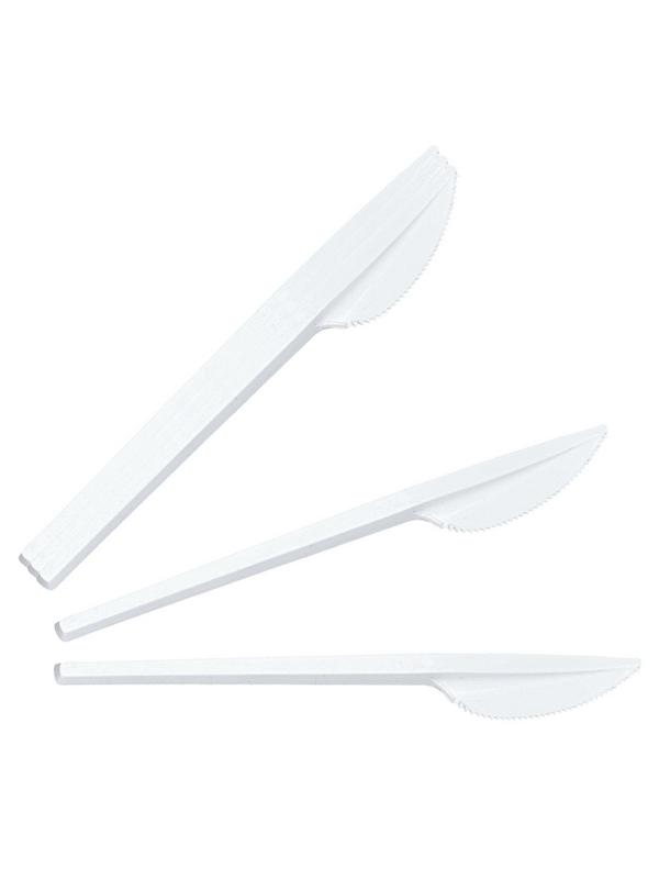 Нож одноразовый 165мм, белый, КОМУС ПС 100шт/уп