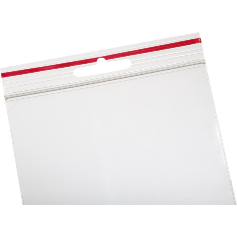 Пакет с замком (Zip Lock) с европодвесом 10 х 17 см, 60 мкм, 100 шт/уп