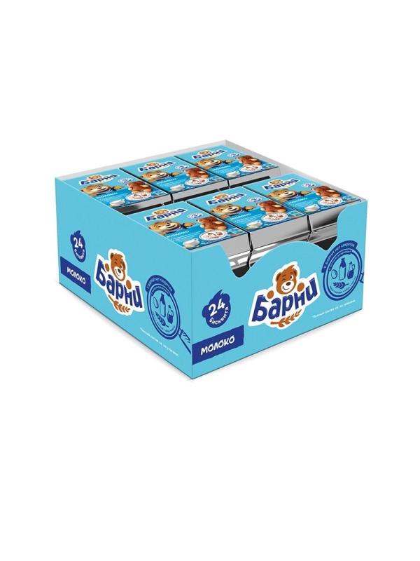 Пирожное бисквитное Медвеженок Барни с молочной начинкой, 24шт