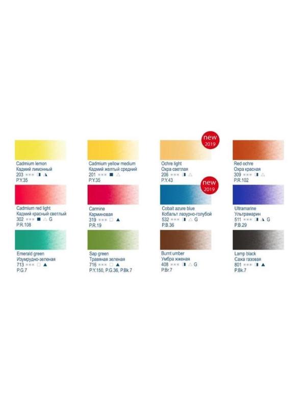 Краски акварельные Белые Ночи 12 цв х 2,5 мл., металл, 191201561