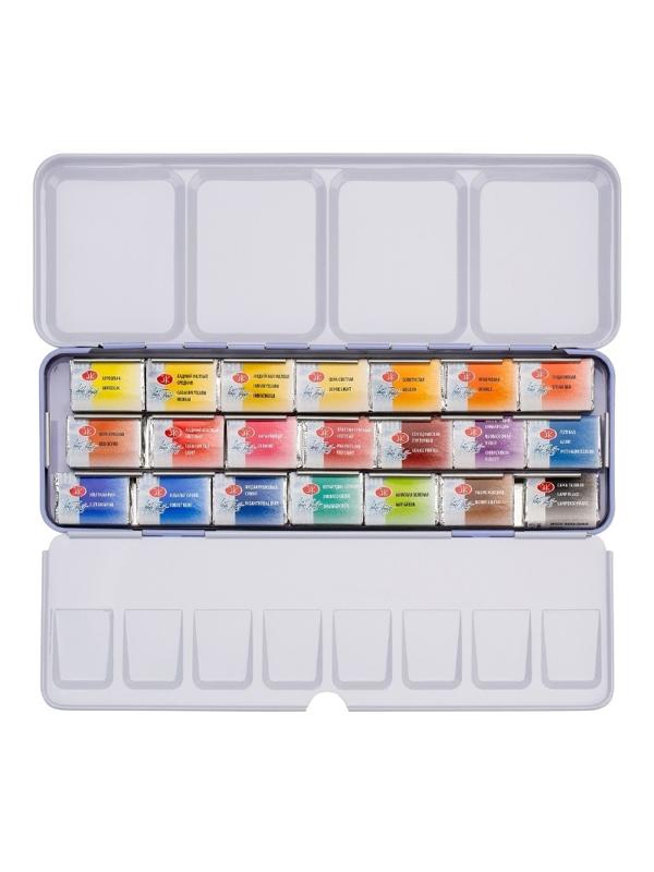 Краски акварельные Белые Ночи 21 цв х 2,5 мл., металл, 191201562