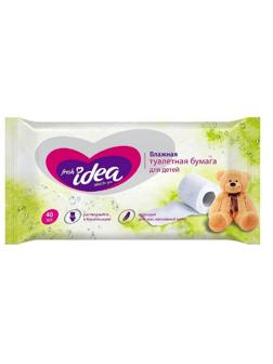Бумага туалетная влажная Fresh idea  детская 40шт/уп, гипоаллергенная