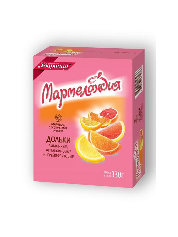 Мармелад Мармеландия Апел. Лим. Грейп. Дольки Ударница, 330г