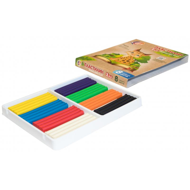 Пластилин Луч ZOO 8 цв. (длинный брусок 15 гр.), 29С 1720-08