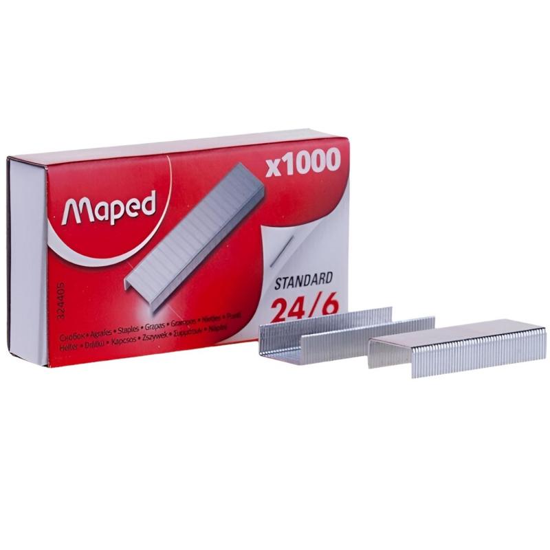 Скобы для степлера №24/6 Maped оцинкованные 1000 шт./уп,324405