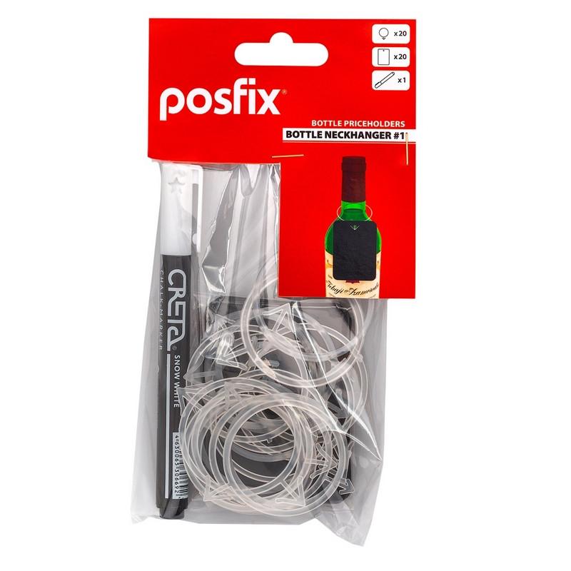 Ценникодержатель на бутылку с меловой  таблич А8(20шт/уп),маркер(202406)