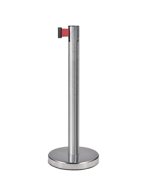 Столбик ограждения TEH_BSLN-226322 шлиф стойка с вытяж.лентой L-2 м красный