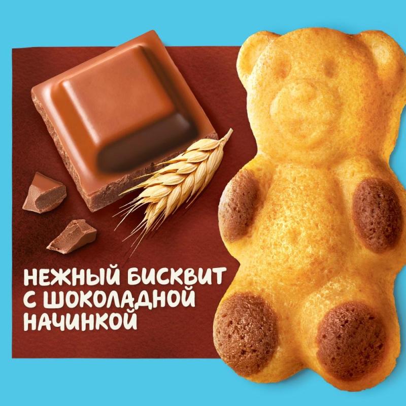 Пирожное Медвежонок Барни бисквитное с шоколадной начинкой,150г/уп