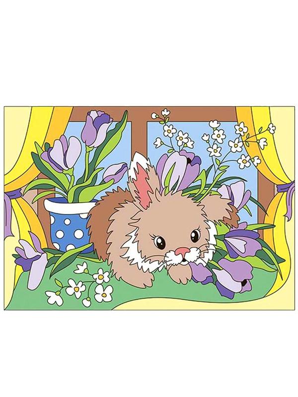 Картина по номерам Пушистый зайка, Ркн-033