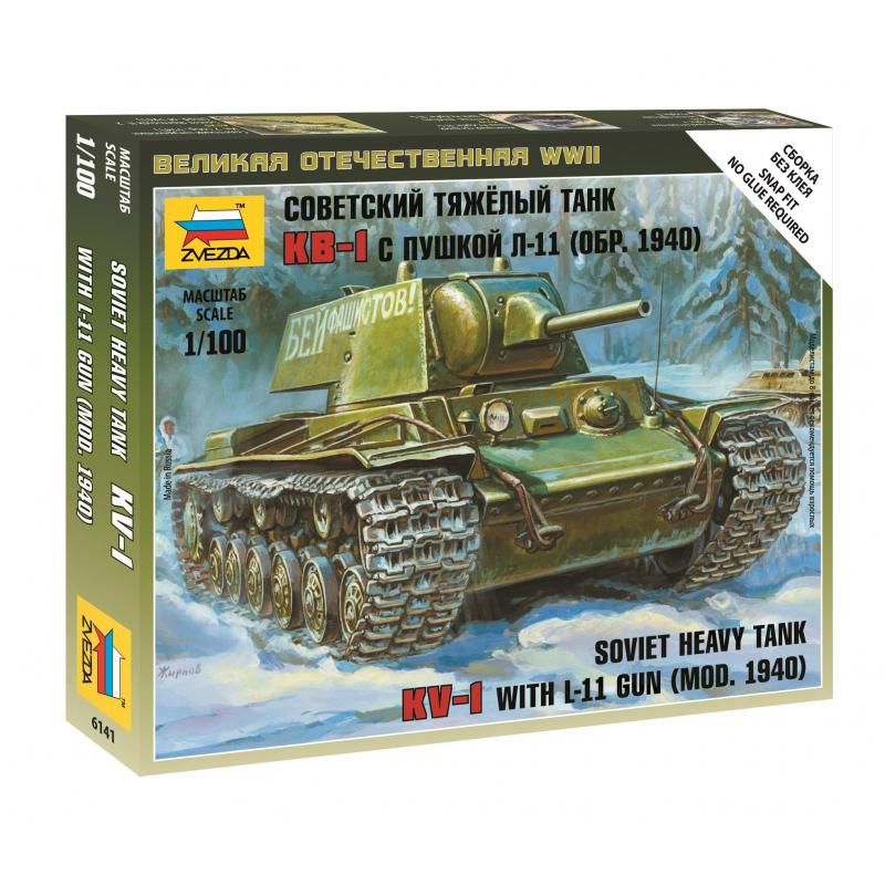 Сборная модель Советский тяжелый танк КВ-1 обр 1940г 1/100, 6141