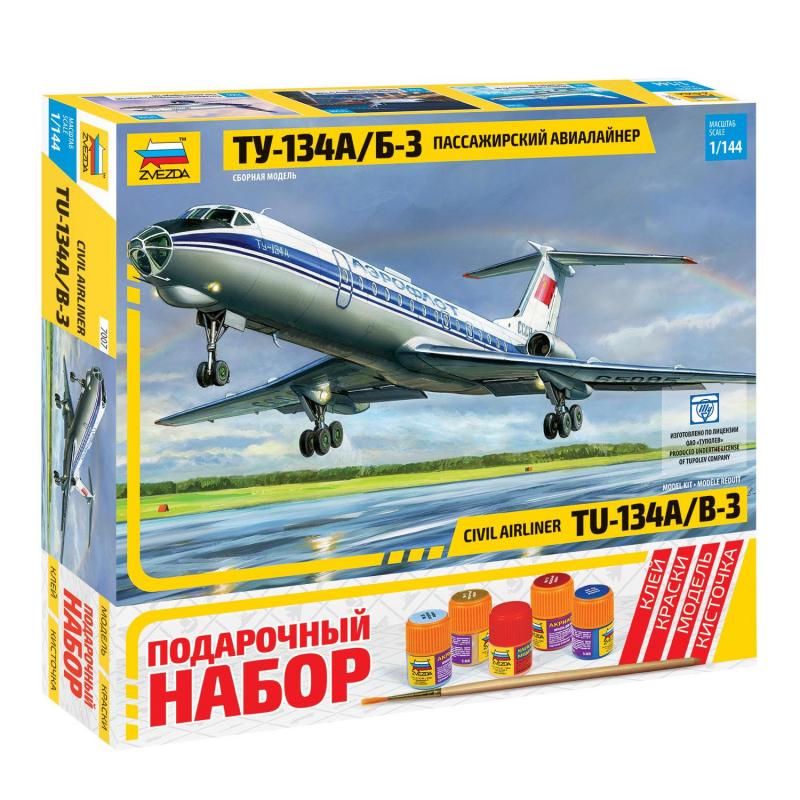 Сборная модель Пасс. авиалайнер Ту-134А/Б-3, М1/72, 7007П