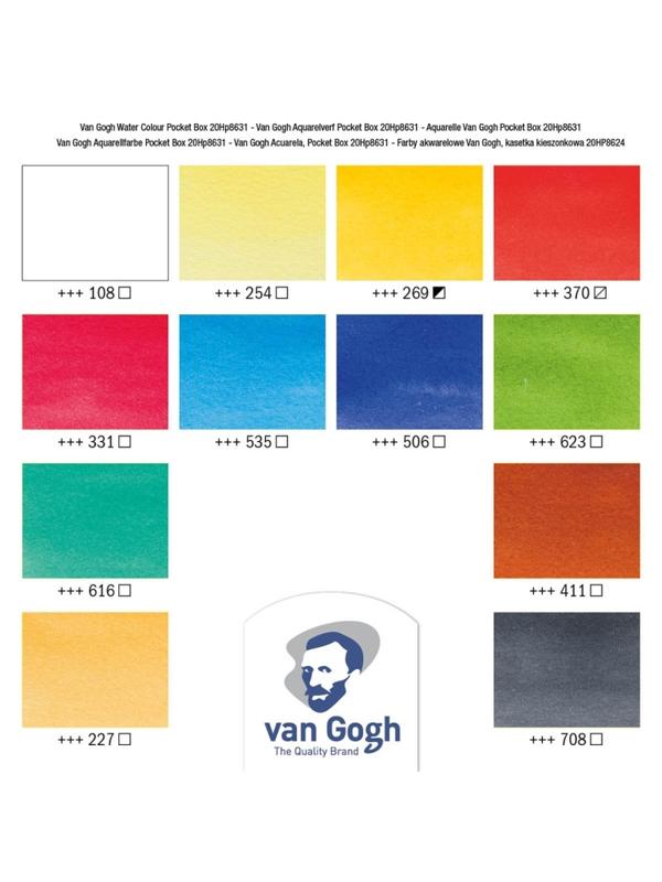 Краски акварельные Van Gogh 12цв кювета пластик.короб, 20808631