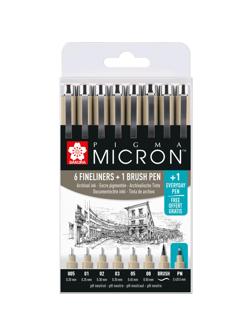 Набор капиллярных ручек Sakura Pigma Micron 8шт Черный, POXSDK8S